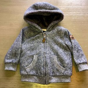 EUC F&F Brand Faux fur lined hooded zip up 18M